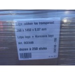 LDPE zakken los transparant, 350 mm x 1450 mm x 0,07 mm